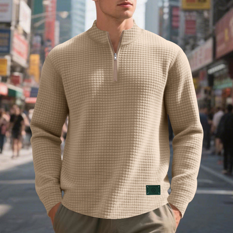 Men's fashionable sweater with high collar and elegant zipper Lune London