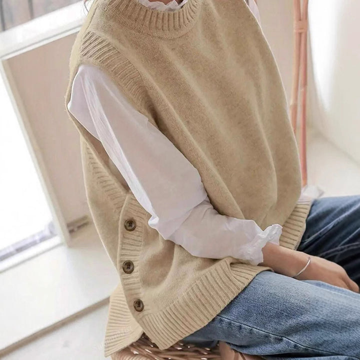 Knitted blouse for women with button details and modern cut Lune London