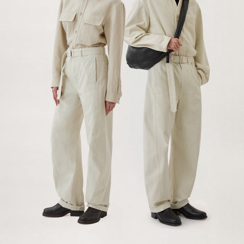 Pantalon taille haute élégant et confortable pour femme avec ceinture Chic & Stil