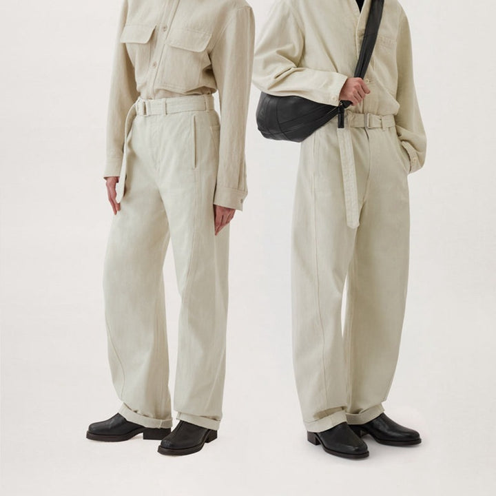 Pantalon taille haute élégant et confortable pour femme avec ceinture Chic & Stil