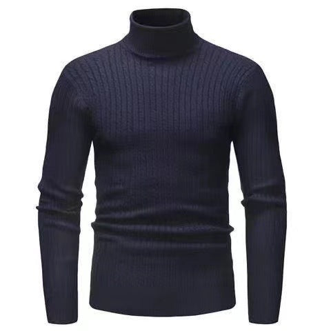 Men's turtleneck sweater with textured cable-knit pattern Lune London