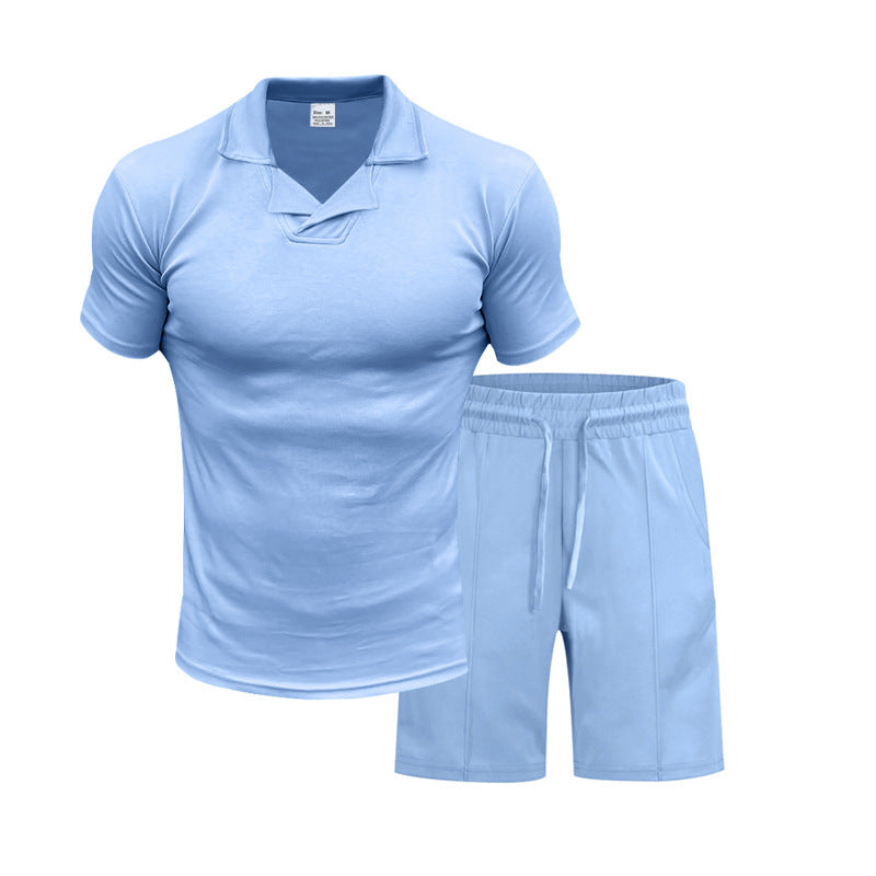Men's sporty set with short sleeves, comfortable fit and elastic shorts Lune London
