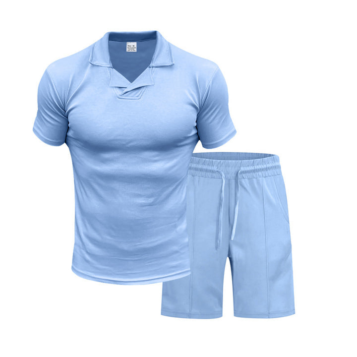 Men's sporty set with short sleeves, comfortable fit and elastic shorts Lune London