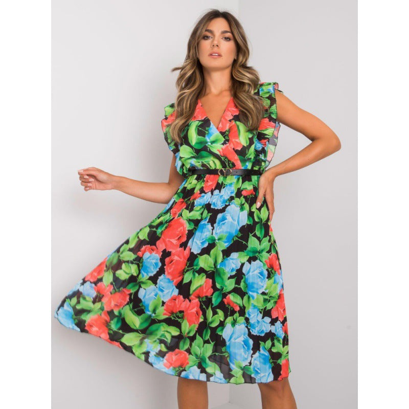 Lune London Floral Ruffle Midi Dress for Women