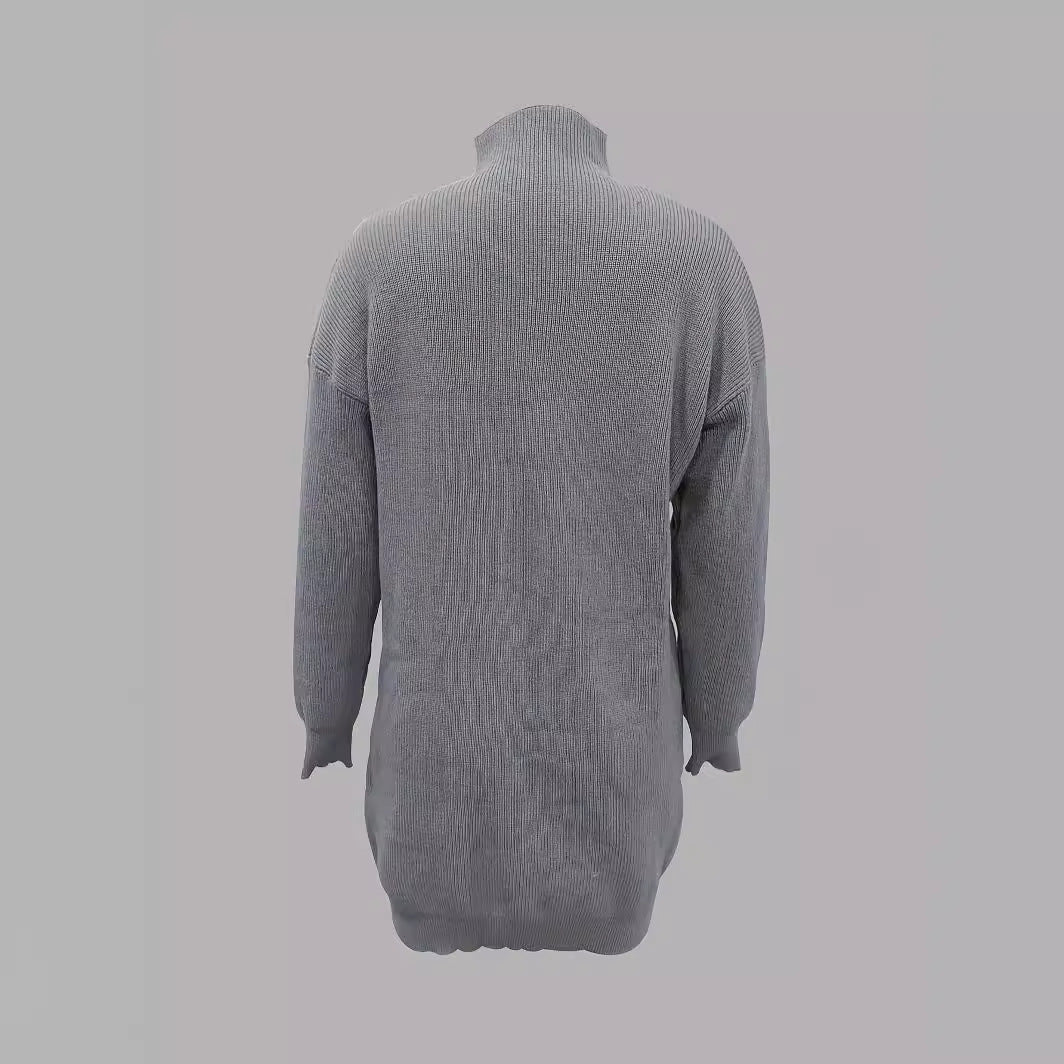 Knit dress with high collar and oversized fit for women Lune London