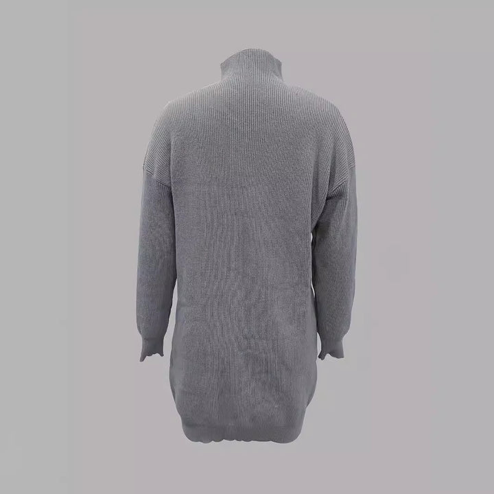 Knit dress with high collar and oversized fit for women Lune London