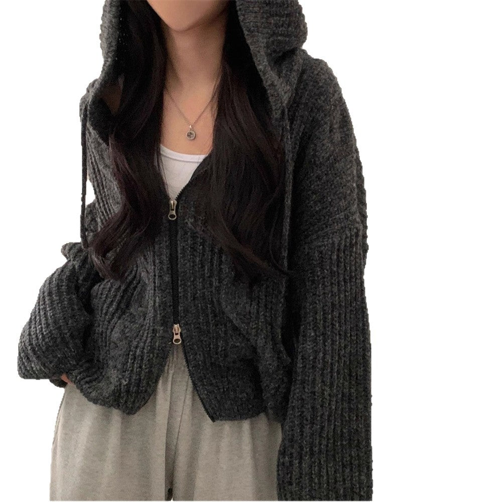 Cardigan en tricot épais pour femme avec capuche et coupe décontractée Chic & Stil