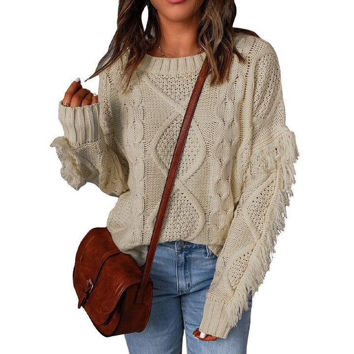 Chunky knit sweater for women with drop shoulders and elastic edges Lune London
