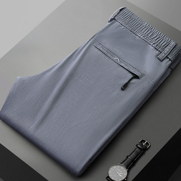 Pantalon stretch confortable pour hommes avec ceinture élastique et poches zippées latérales Lune London