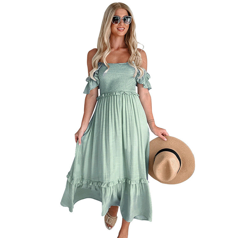 Lune London women's tiered smocked maxi dress