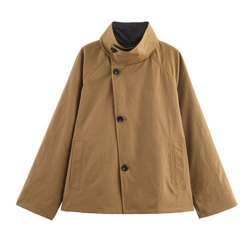 Ladies urban oversized jacket with high collar Lune London