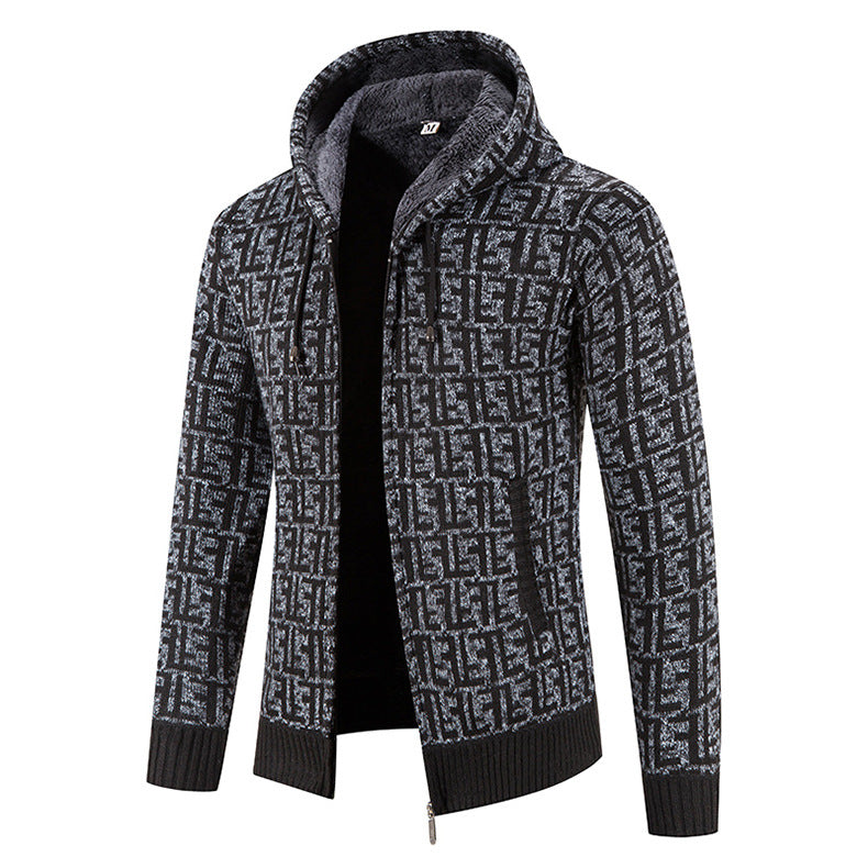 Modern knitted jacket for men with high collar Lune London