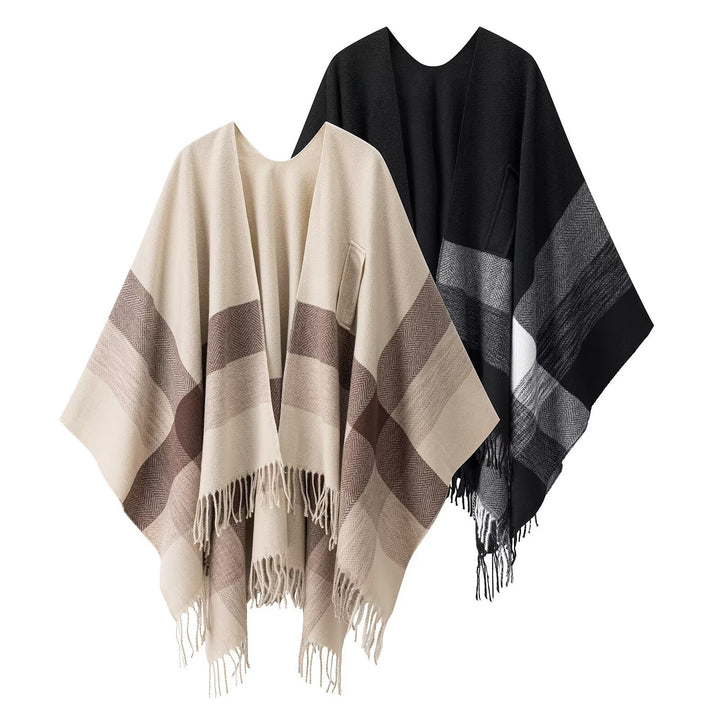 Poncho élégant et confortable pour femmes avec motif à la mode Chic & Stil