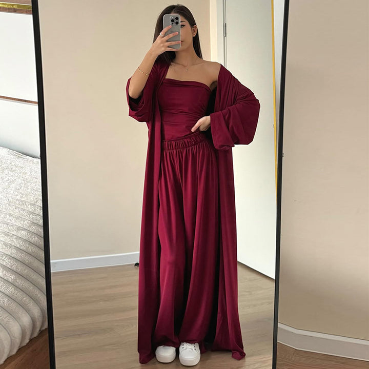Airy loungewear set for women with long kimono Lune London