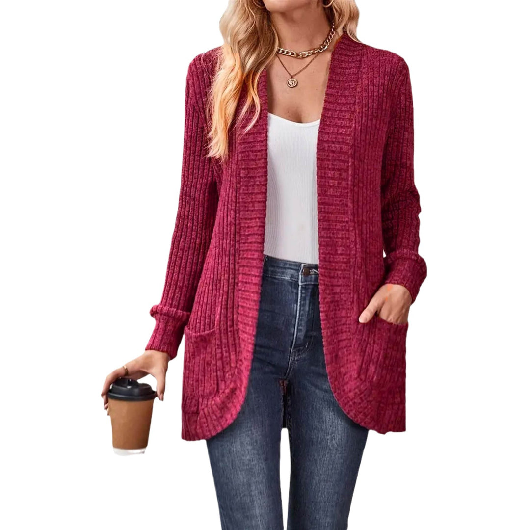 Knitted jacket for women with long sleeves and textured design Lune London