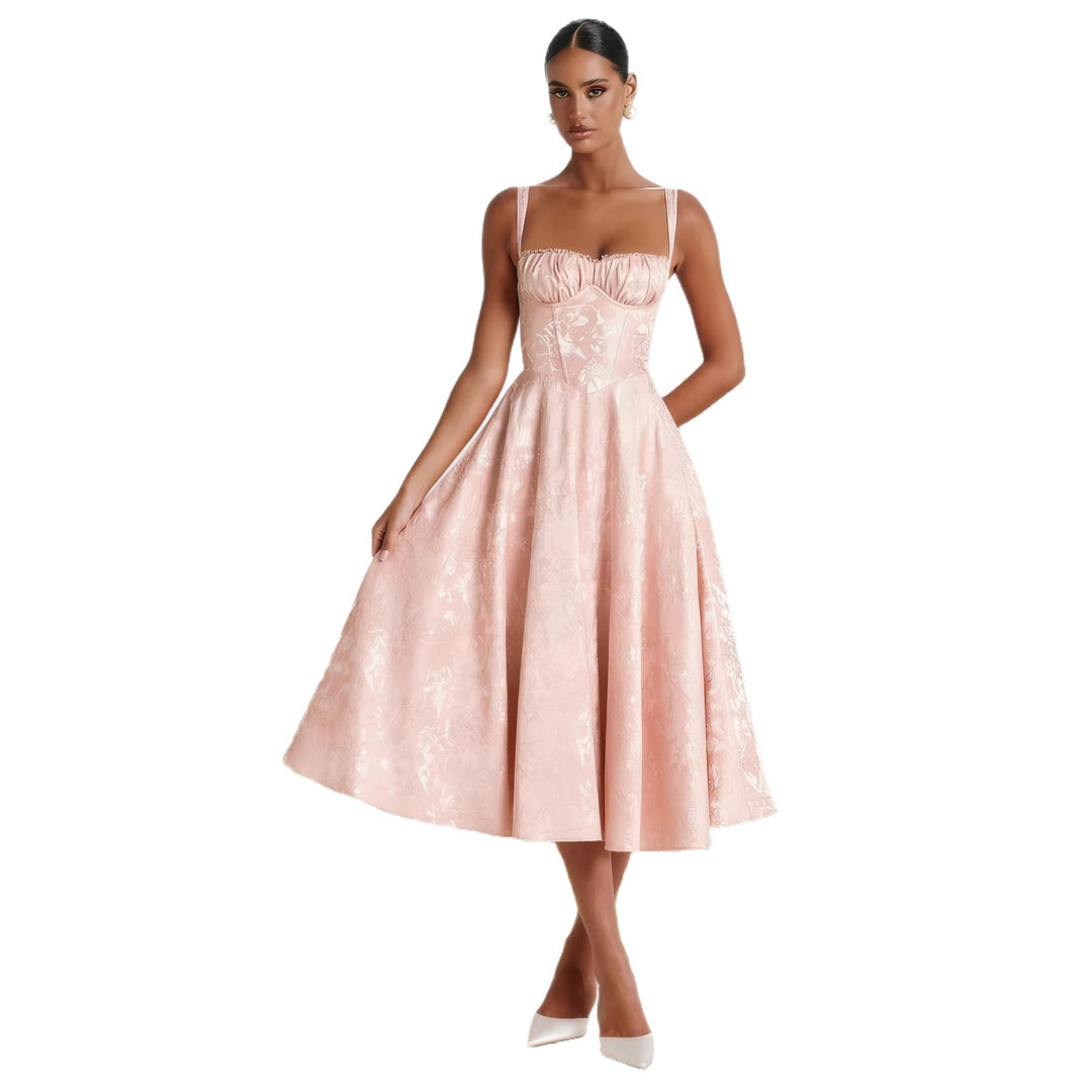 Glamorous cocktail dress for women with ruffled top and voluminous skirt Chic & Stil