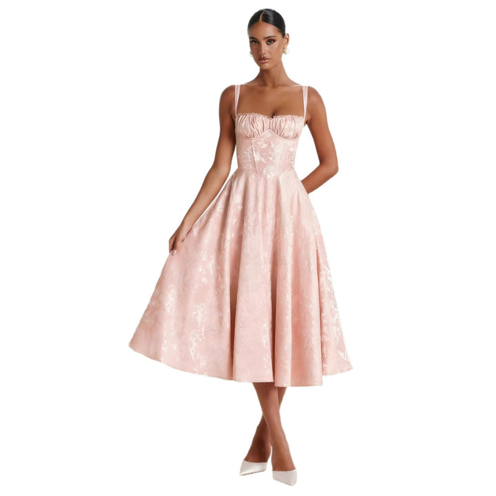 Glamorous cocktail dress for women with ruffled top and voluminous skirt Chic & Stil