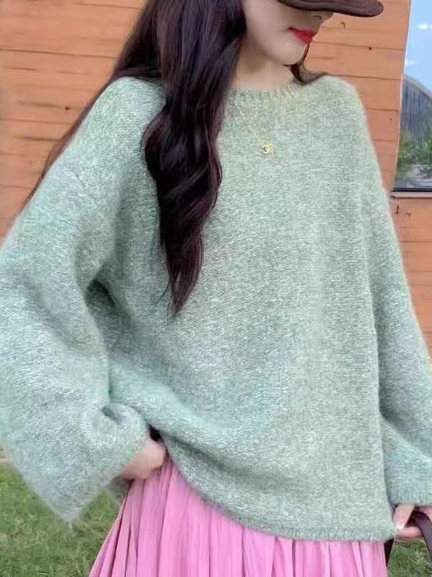 Femme Pull Tricot Épais avec Coupe Lâche Chic & Stil