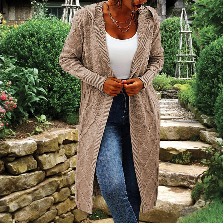 Ladies Chunky Knit Cardigan with Elegant Twisted Pattern Lune London