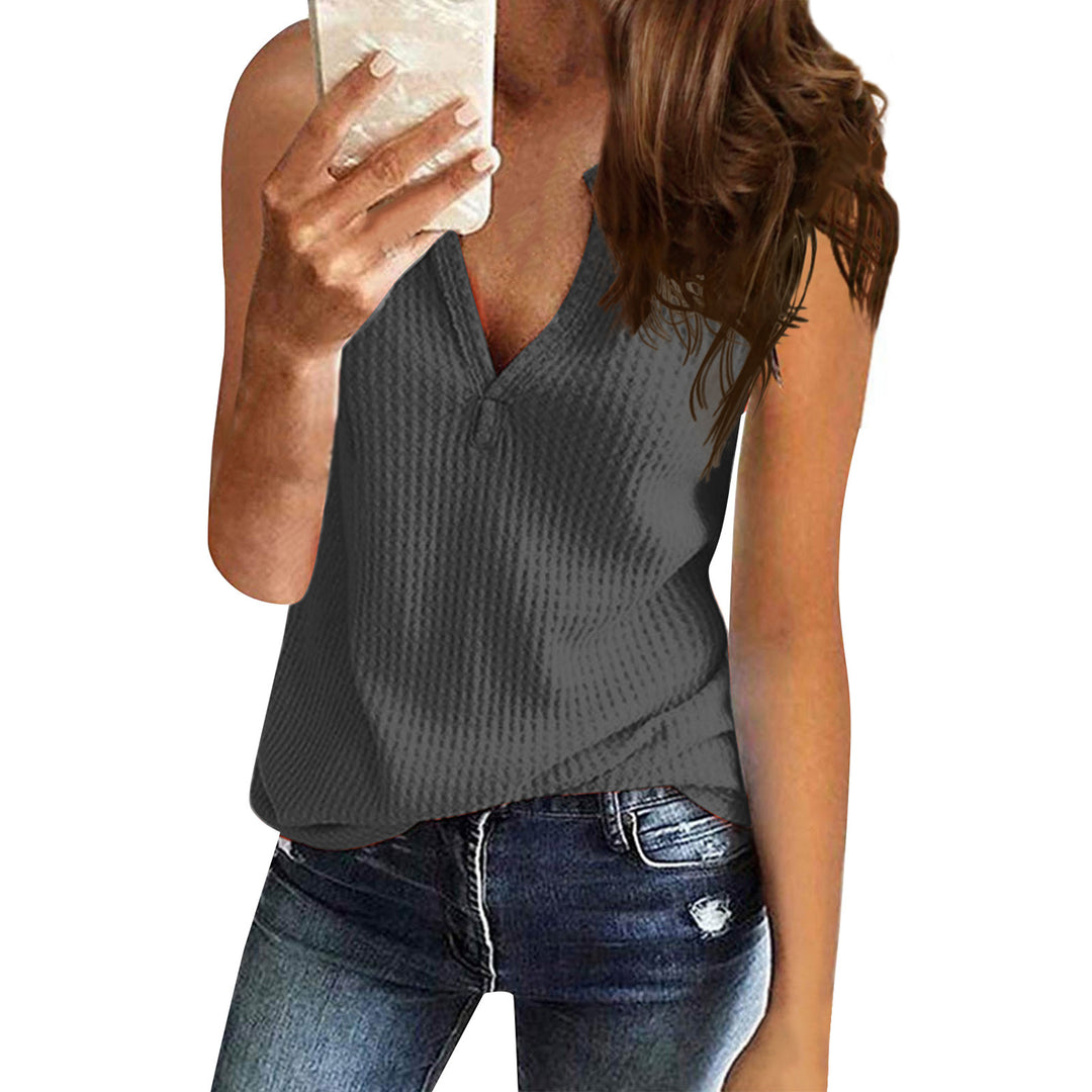 Ladies Sports Top with Textured Surface and V Neck Lune London