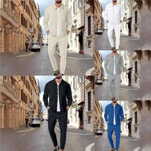 Trendy leisure set for men with textured top and elastic waistband Lune London