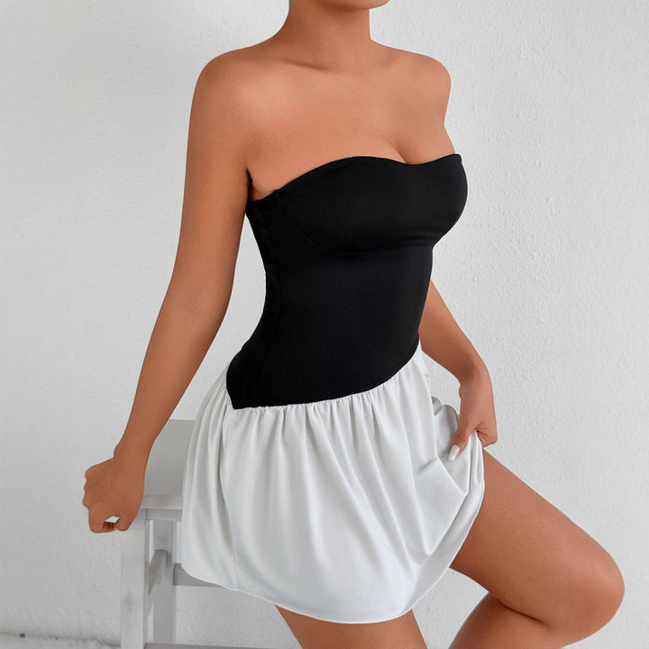 Women's Bandeau Dress with Flowing Skirt Lune London