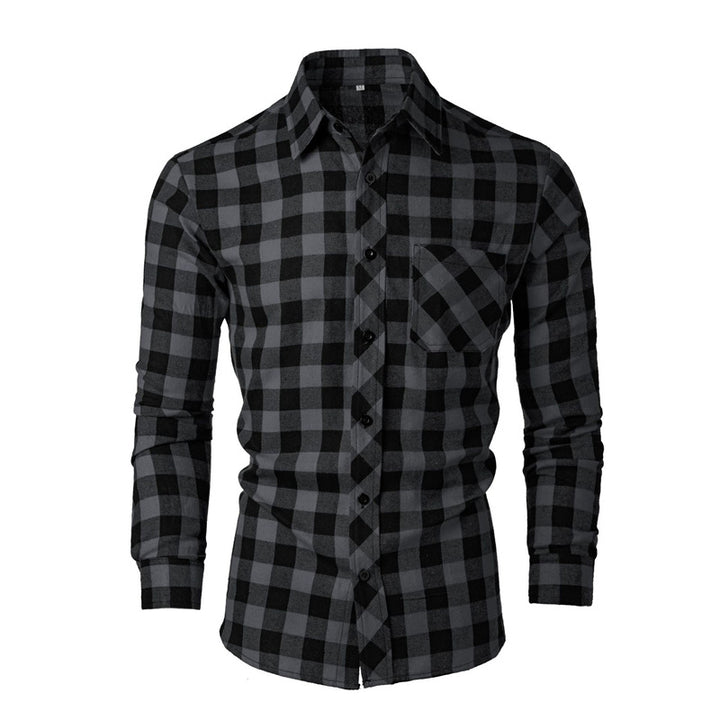 Men's flannel shirt with a classic check pattern and a chest pocket Lune London