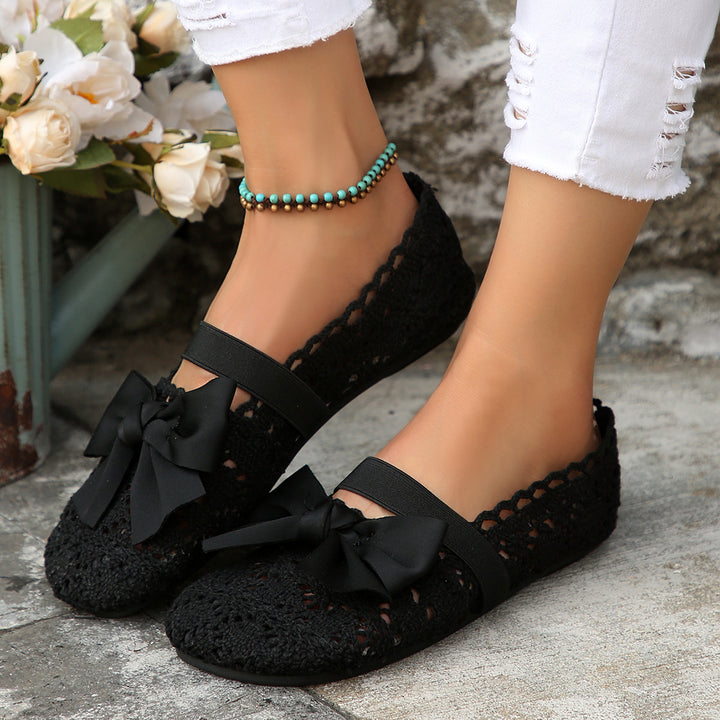 Elegant women flat ballerinas with bow detail Lune London