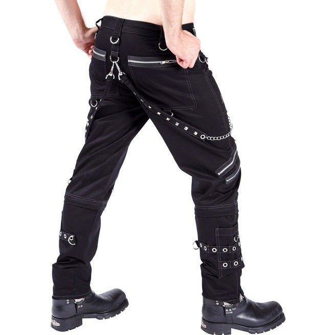 Men's cargo pants with chain details and practical pockets Lune London