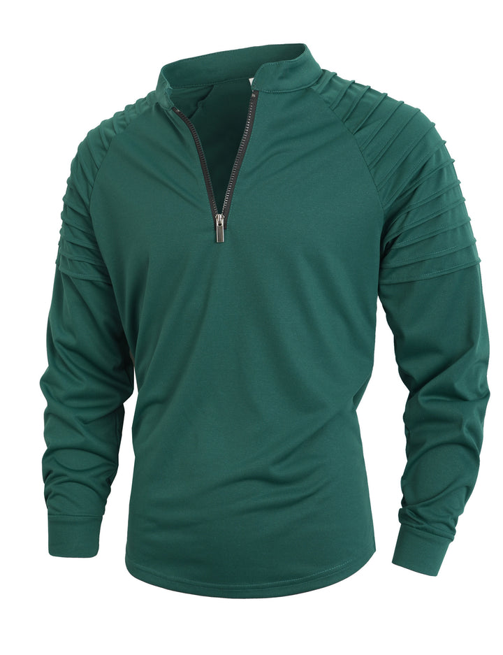 Modern men's long sleeve sport shirt with zipper closure and structured design Lune London