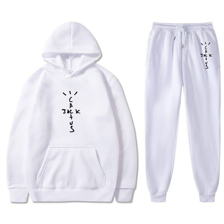 Ladies Hoodie and Jogging Pants Set with Creative Lettering Chic & Stil