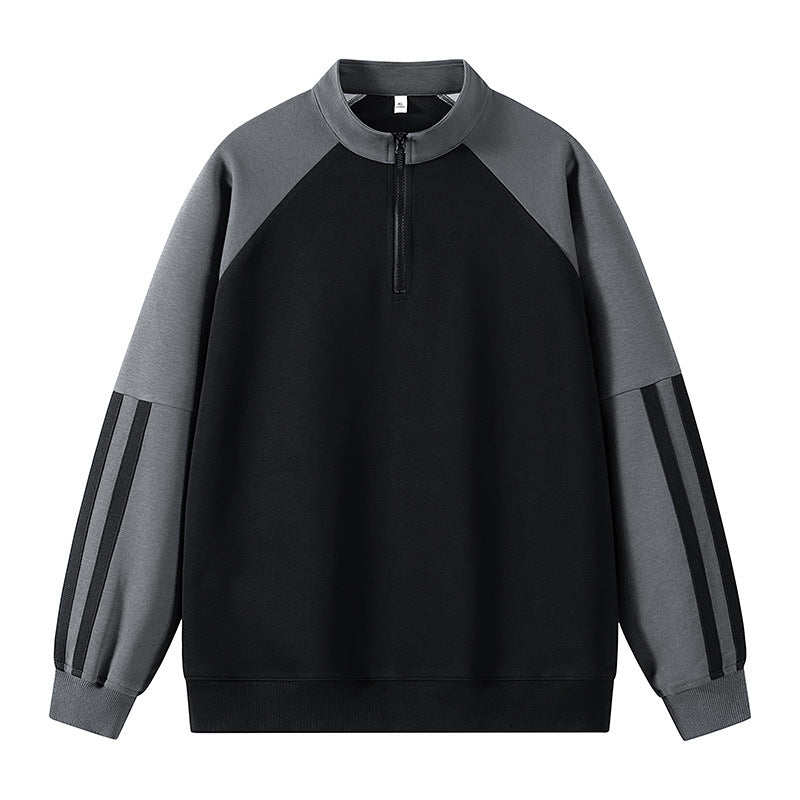 Lune London women's sweatshirt with high collar and half-zip closure