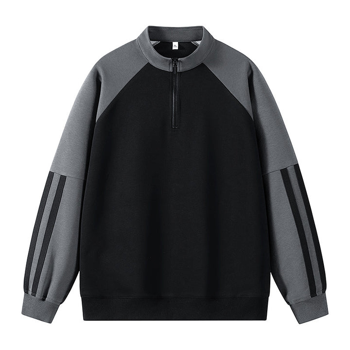 Lune London women's sweatshirt with high collar and half-zip closure