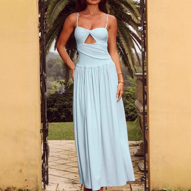 Maxi dress for women with deep V neck and refined cut Lune London