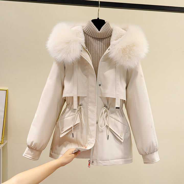 Winter ladies with functional zipper and removable faux fur collar Lune London