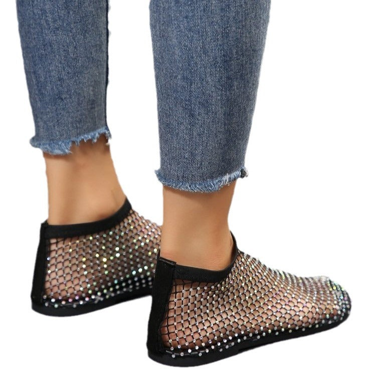 Mesh sandals for ladies with sparkling stones Lune London