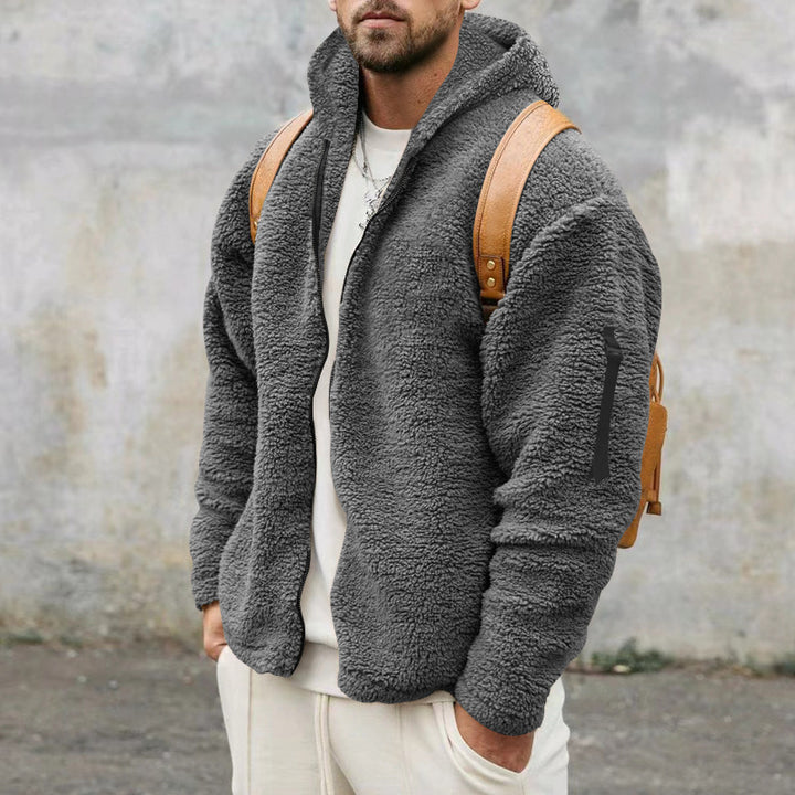 Fleece flaffle jacket for men with practical pockets Lune London