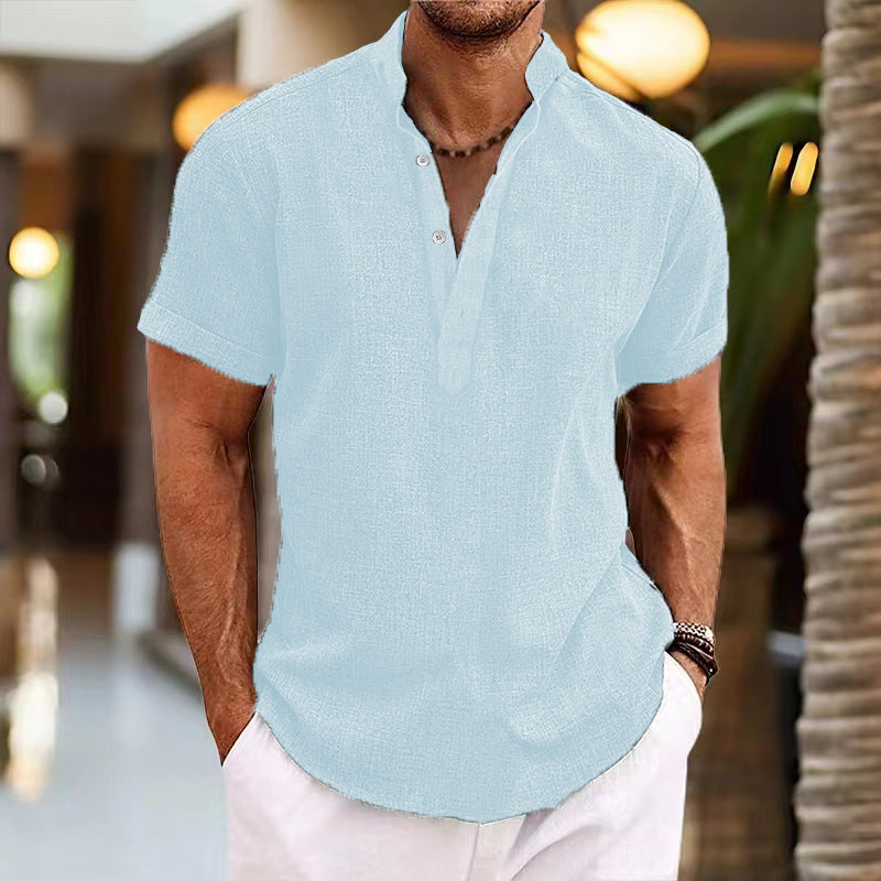 Men's Leisure Short Sleeve Henley T-Shirt Lune London