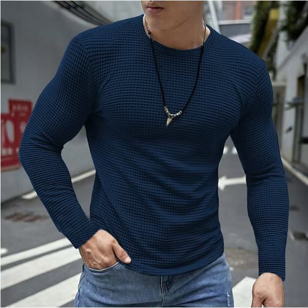 Men's long sleeve shirt in textured cotton blend Lune London
