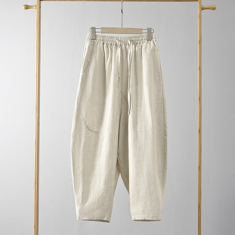 Linen pants for women with a relaxed fit and elastic waist Lune London