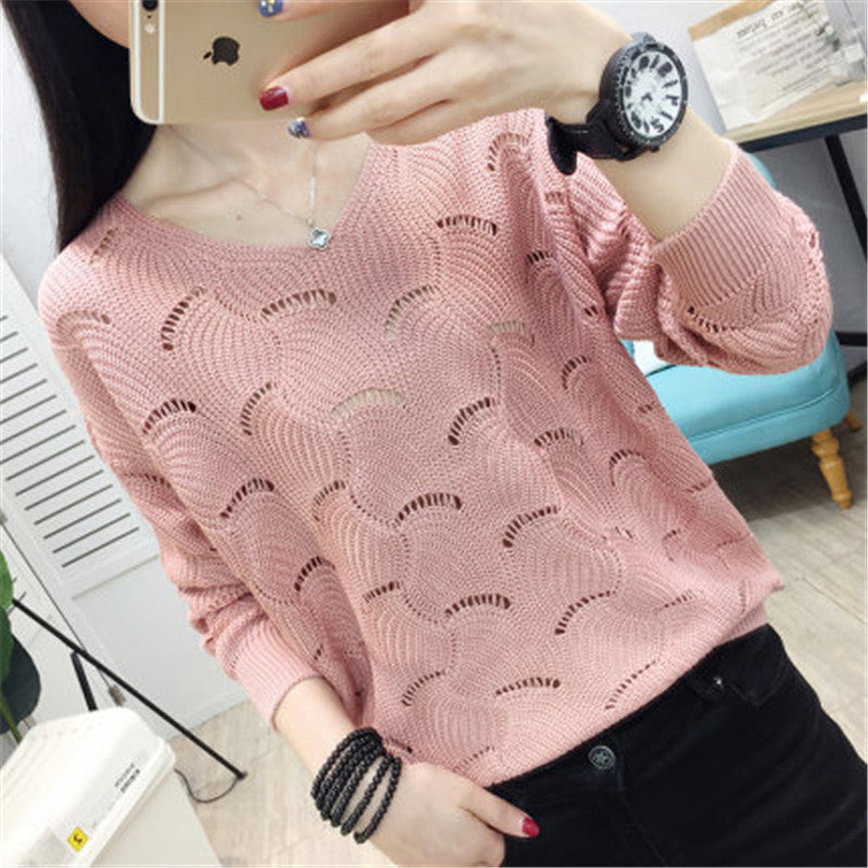 Casual women's sweater with open hole pattern and soft touch Lune London