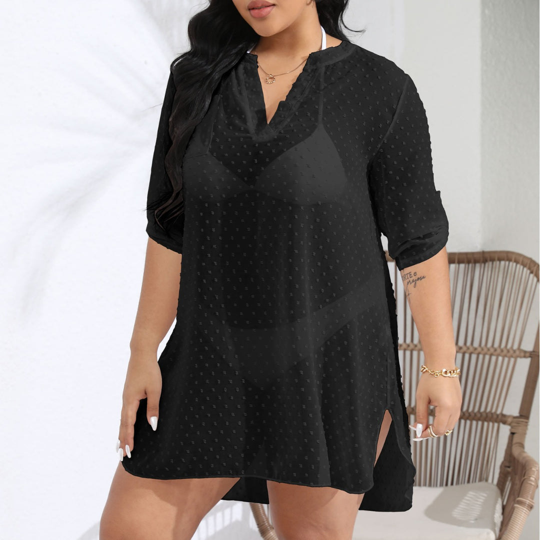 Ladies polka dot sheer beach cover-up tunic Lune London