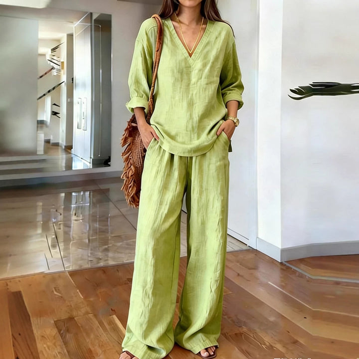 Women's Comfortable Linen Pants with Casual Cut and Practical Pockets Lune London