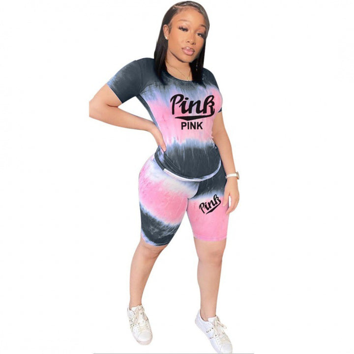 Tenue sportive pour femmes à manches courtes avec motif tie-dye tendance Chic & Stil
