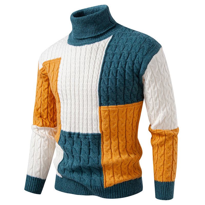 High-quality knitted sweater for men with modern color block design Lune London