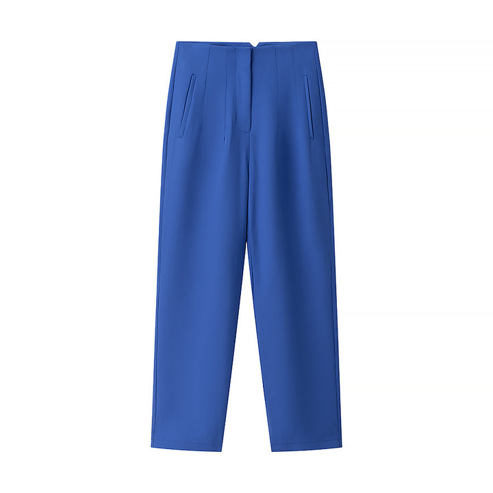Elegant high-waisted pants for women with fine pleats and practical pockets Lune London