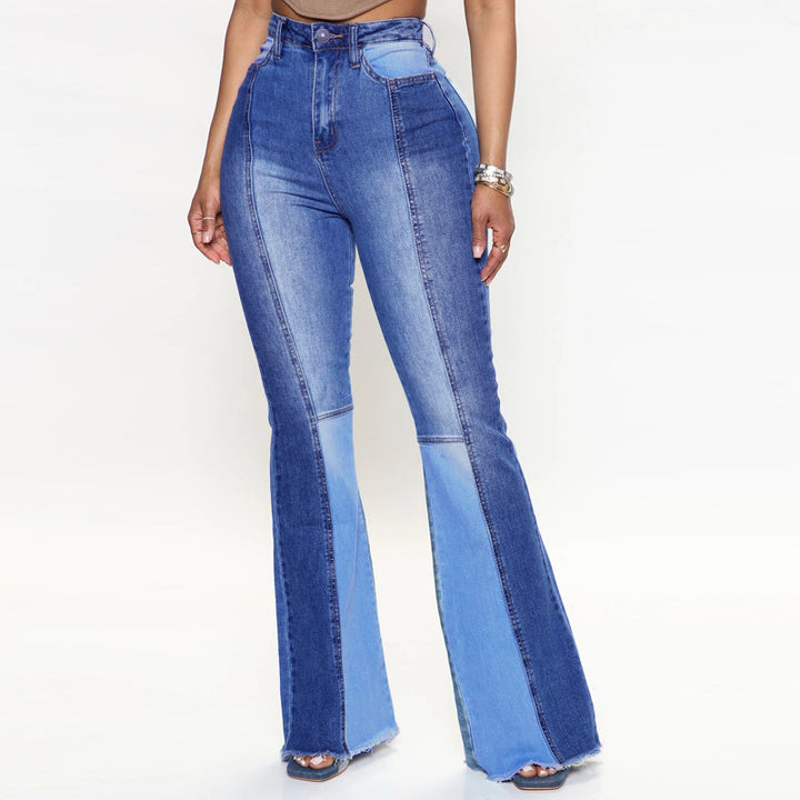 High-waisted jeans for women in colorblock design Lune London