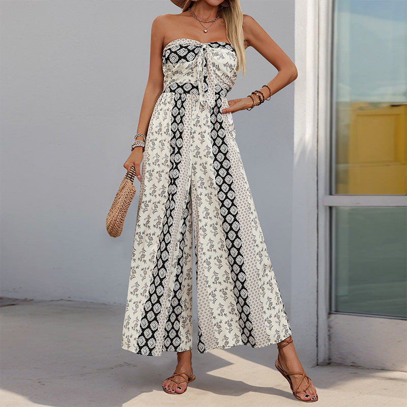 Lune London bohemian sleeveless maxi dress for women with an elegant tied belt