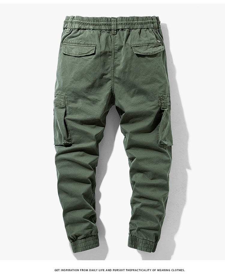 Men's cargo pants with practical side pockets and elastic waistband Lune London
