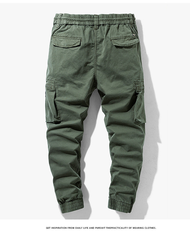 Men's cargo pants with practical side pockets and elastic waistband Lune London